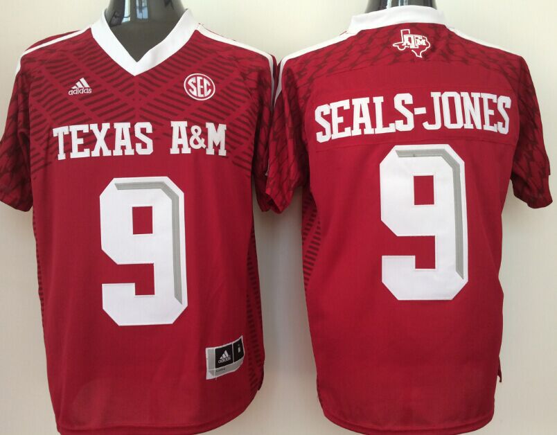 Men Texas A&M Aggies #9 Seals-Jones Red 2025 NCAA Jersey